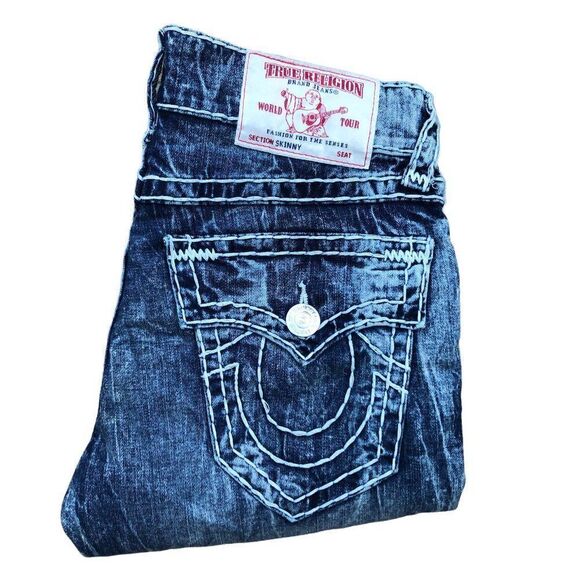 TRUE Religion Jeans Size 30 SKINNY SUPER T Blue - Picture 1 of 11